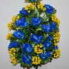 Искусственные цветы-Роза синяя с ягодой жолтой не прес R-1617