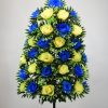 Штучні квіти-Троянда синьо- жовта мікс атласна 36 голів не прес R-2012